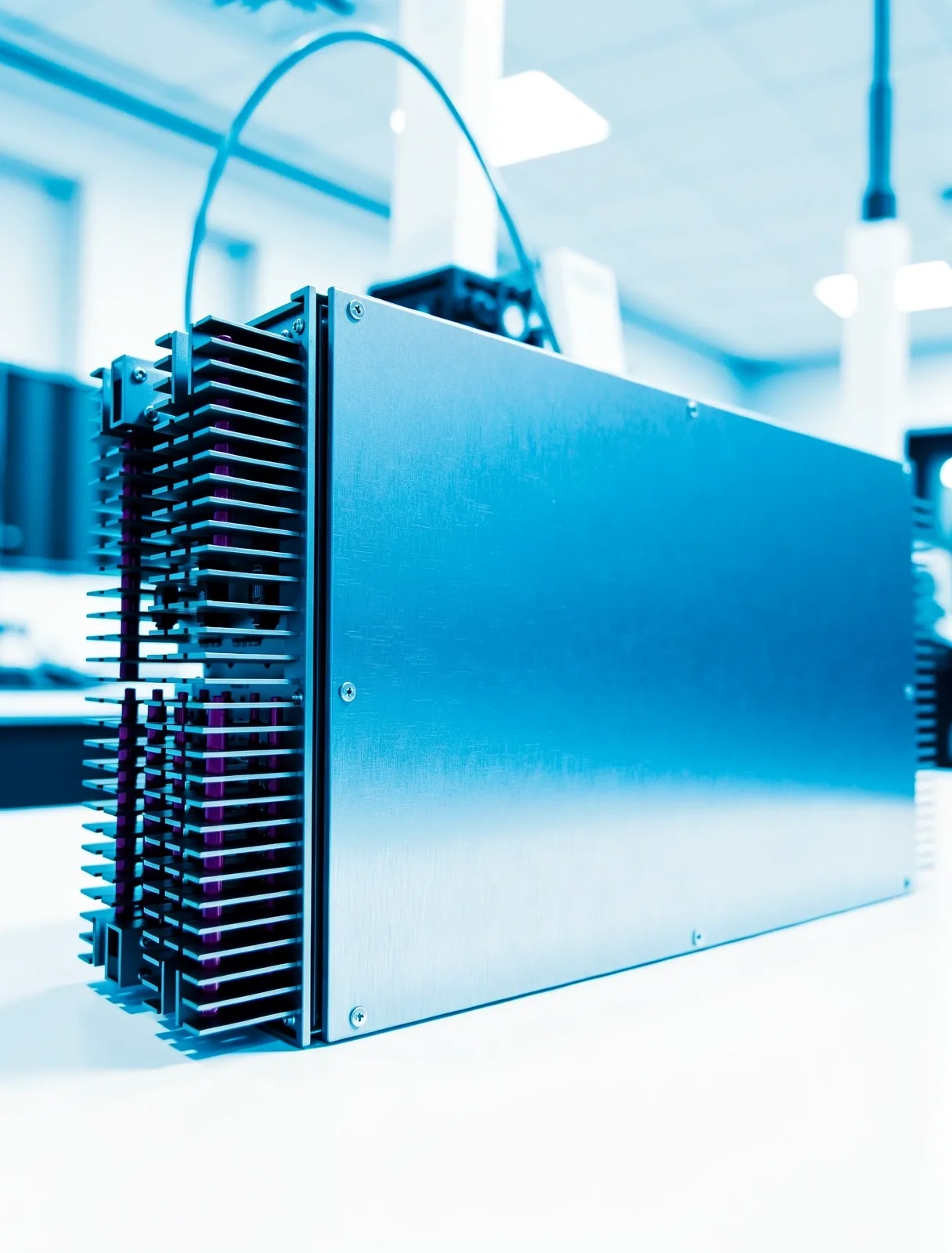 Technical hardware texture representing Nestlux infrastructure